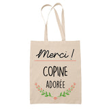 Sac Tote Bag Merci Copine Adorée - Planetee