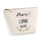 Trousse Merci Copine adorée | pochette maquillage toilette - Planetee