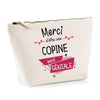 Trousse Merci Copine géniale | pochette maquillage toilette - Planetee