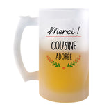 Chope de bière Merci Cousine Adorée - Planetee