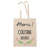Sac Tote Bag Merci Cousine Adorée - Planetee
