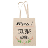 Sac Tote Bag Merci Cousine Adorée - Planetee