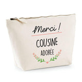 Trousse Merci Cousine adorée | pochette maquillage toilette - Planetee