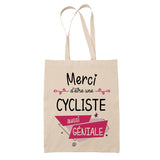 Sac Tote Bag Merci Cycliste Géniale - Planetee