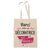 Sac Tote Bag Merci Décoratrice d'intérieur Géniale - Planetee