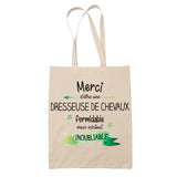 Sac Tote Bag Merci Dresseuse de chevaux Inoubliable Femme - Planetee