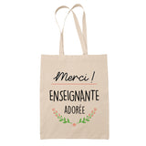 Sac Tote Bag Merci Enseignante Adorée - Planetee