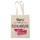 Sac Tote Bag Merci Escaladeuse Géniale - Planetee