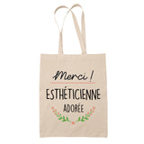 Sac Tote Bag Merci Esthéticienne Adorée - Planetee