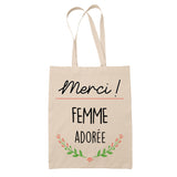 Sac Tote Bag Merci Femme Adorée - Planetee