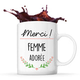 Mug Merci Femme Adorée - Planetee