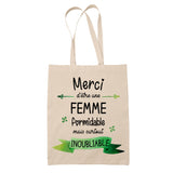 Sac Tote Bag Merci Femme Inoubliable Femme - Planetee