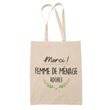 Sac Tote Bag Merci Femme de ménage Adorée - Planetee