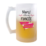 Chope de bière Merci Fiancée Géniale - Planetee