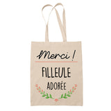 Sac Tote Bag Merci Filleule Adorée - Planetee