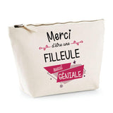 Trousse Merci Filleule géniale | pochette maquillage toilette - Planetee