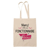 Sac Tote Bag Merci Fonctionnaire Géniale - Planetee