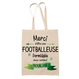 Sac Tote Bag Merci Footballeuse Inoubliable Femme - Planetee