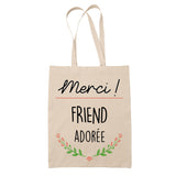Sac Tote Bag Merci Friend Adorée - Planetee