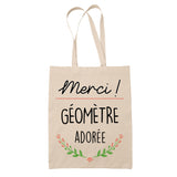 Sac Tote Bag Merci Géomètre Adorée - Planetee