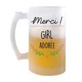 Chope de bière Merci Girl Adorée - Planetee