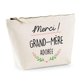 Trousse Merci Grand-mère adorée | pochette maquillage toilette - Planetee