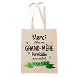 Sac Tote Bag Merci Grand-mère Inoubliable Femme - Planetee