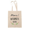 Sac Tote Bag Merci Interprète Adorée - Planetee