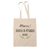 Sac Tote Bag Merci Joueuse de pétanque Adorée - Planetee