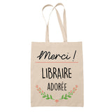 Sac Tote Bag Merci Libraire Adorée - Planetee