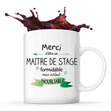Mug Merci Maitre de stage Inoubliable Homme - Planetee