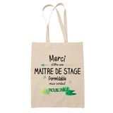 Sac Tote Bag Merci Maitre de stage Inoubliable Femme - Planetee