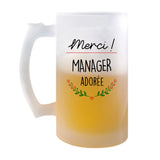 Chope de bière Merci Manager Adorée - Planetee