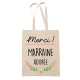 Sac Tote Bag Merci Marraine Adorée - Planetee