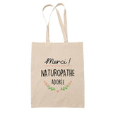 Sac Tote Bag Merci Naturopathe Adorée - Planetee