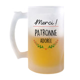 Chope de bière Merci Patronne Adorée - Planetee