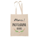 Sac Tote Bag Merci Photographe Adorée - Planetee