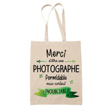 Sac Tote Bag Merci Photographe Inoubliable Femme - Planetee