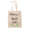 Sac Tote Bag Merci Pilote Adorée - Planetee