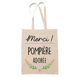 Sac Tote Bag Merci Pompière Adorée - Planetee