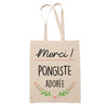 Sac Tote Bag Merci Pongiste Adorée - Planetee