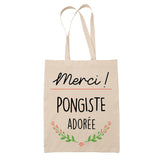 Sac Tote Bag Merci Pongiste Adorée - Planetee