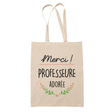 Sac Tote Bag Merci Professeure Adorée - Planetee