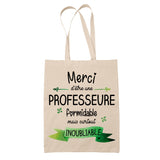 Sac Tote Bag Merci Professeure Inoubliable Femme - Planetee