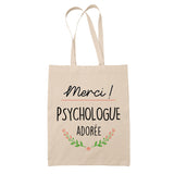 Sac Tote Bag Merci Psychologue Adorée - Planetee