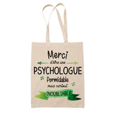 Sac Tote Bag Merci Psychologue Inoubliable Femme - Planetee