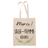 Sac Tote Bag Merci Sage-Femme Adorée - Planetee