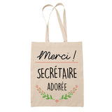 Sac Tote Bag Merci Secrétaire Adorée - Planetee