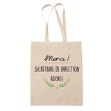 Sac Tote Bag Merci Secrétaire de direction Adorée - Planetee