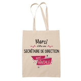 Sac Tote Bag Merci Secrétaire de direction Géniale - Planetee